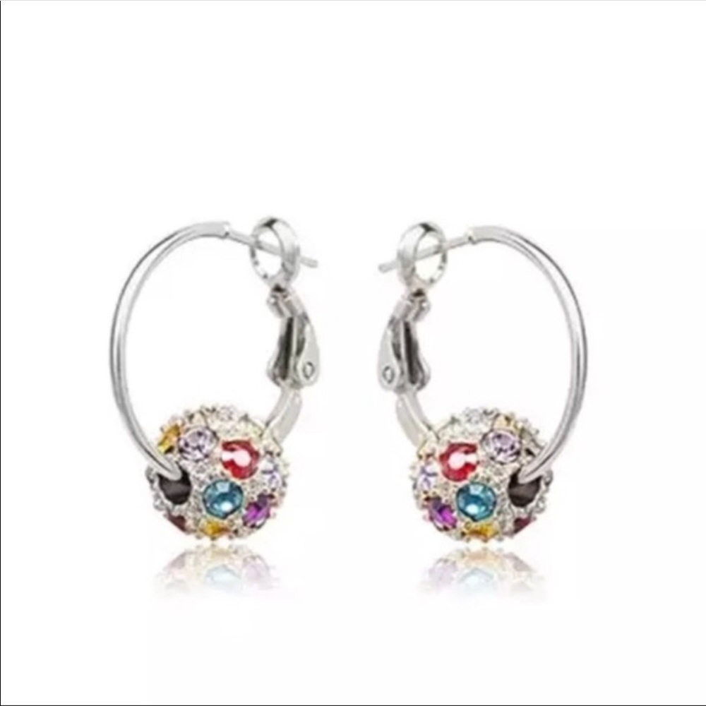 Multi colored crystal earrings